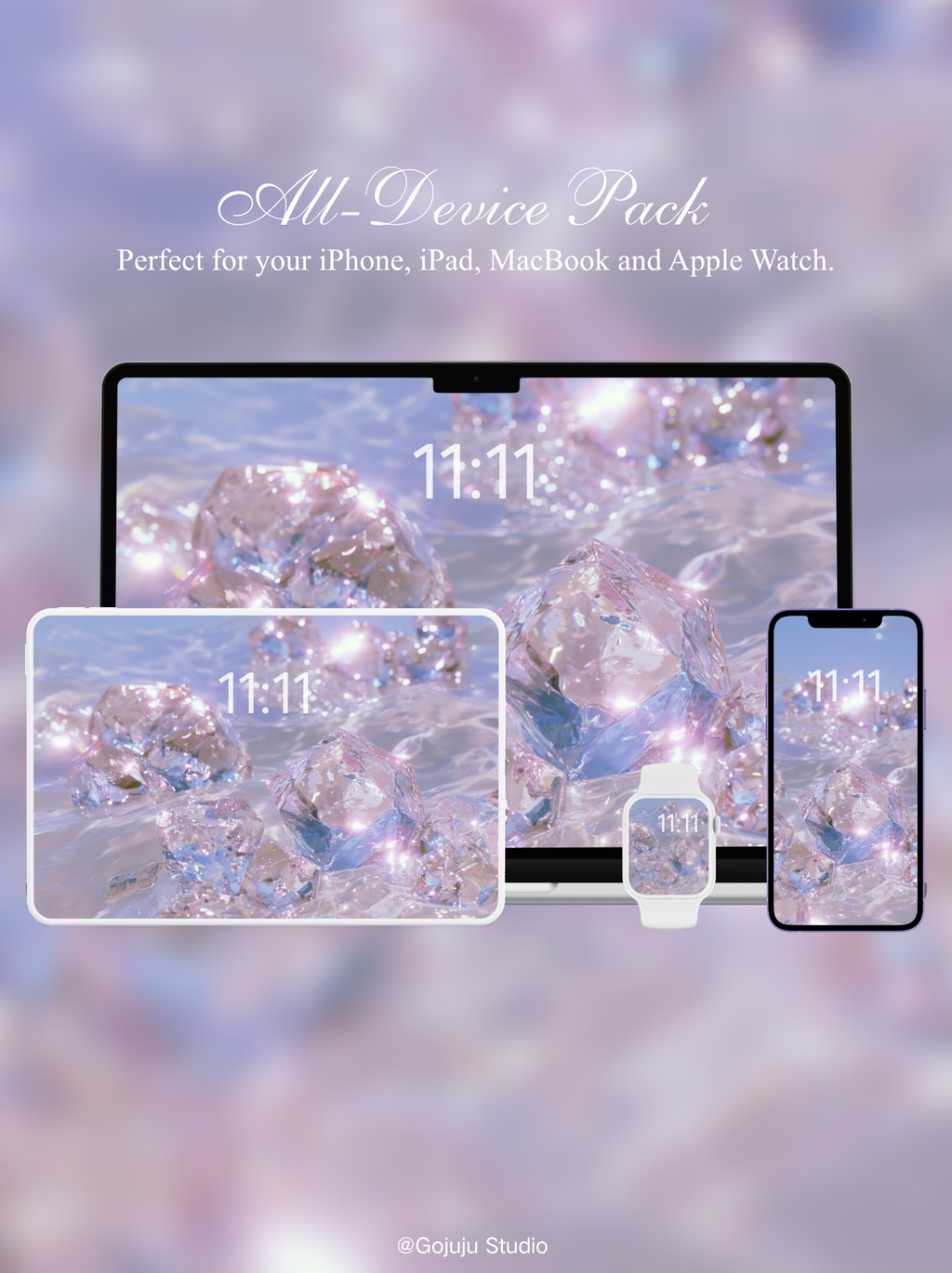 Crystal | Calm Moment Digital Wallpapers | 4K Instant Digital Download |  for iPhone, iPad, MacBook, Apple Watch | manifesting healing & calm wallpapers