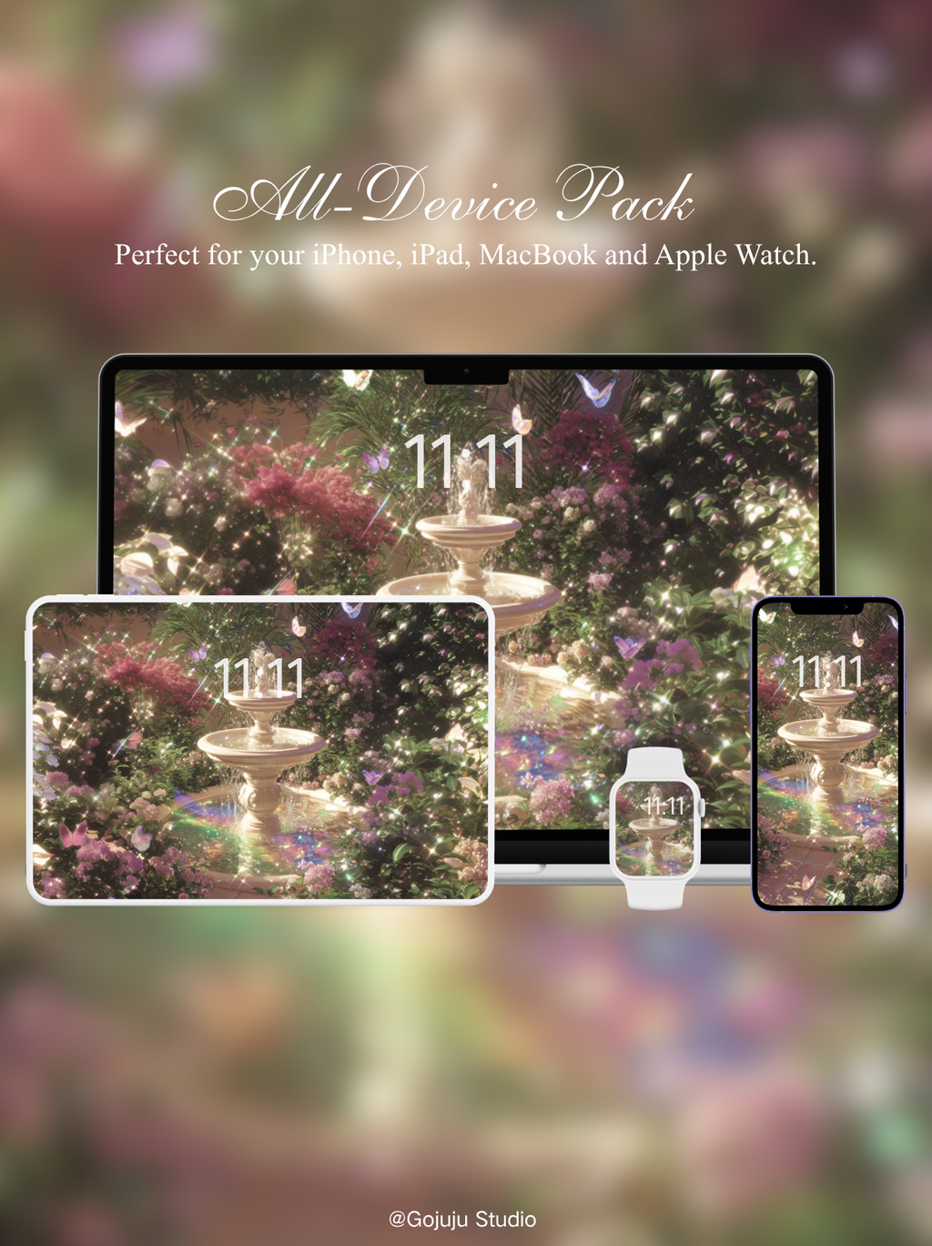 Rainelle | Lucky Girl Syndrome Wishing Well Digital Wallpapers | 4K Instant Digital Download | for iPhone, iPad, MacBook, Apple Watch | Manifestation Wallpapers