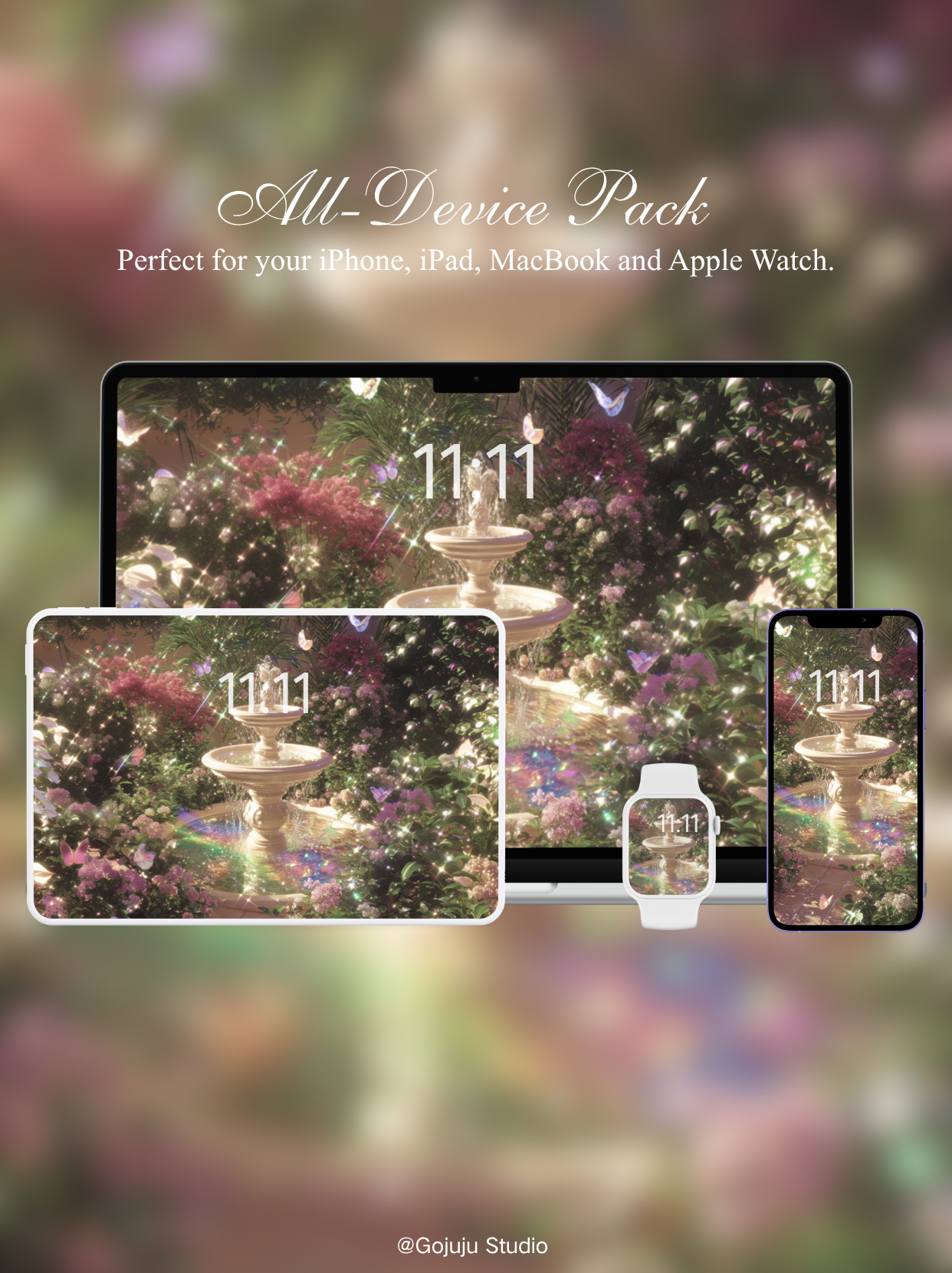 Rainelle | Lucky Girl Syndrome Wishing Well Digital Wallpapers | 4K Instant Digital Download | for iPhone, iPad, MacBook, Apple Watch | Manifestation Wallpapers
