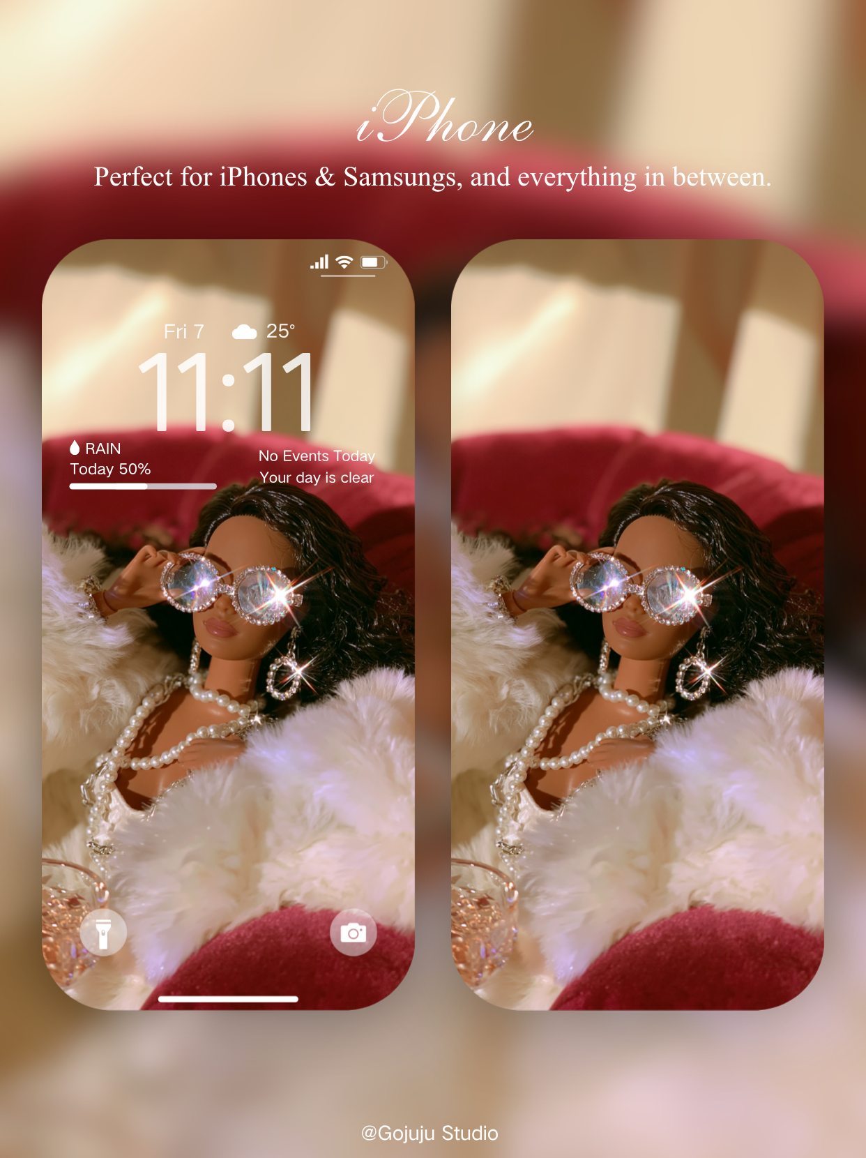 Vivienne | Rich Girl Energy Digital Wallpapers | 4K Instant Digital Download |  for iPhone, iPad, MacBook, Apple Watch | manifesting abundance wallpapers